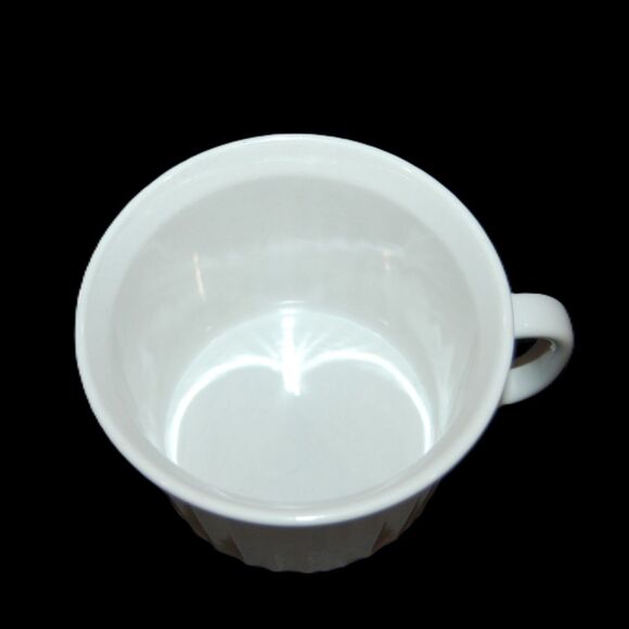 LARGE SOUP MUG FRENCH WHITE CORNINGWARE WITH HANDLE STONEWARE OVEN SAFE 3.75" - Picture 3 of 4